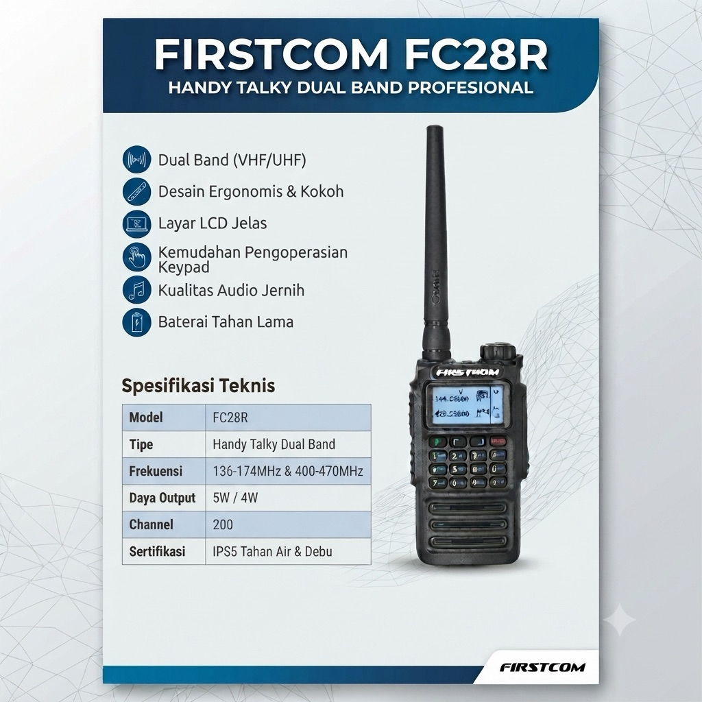 HT Firstcom fc 28r fc28r dual band waterproof ip68 walkie talkie fc28r walky talky fc-28r
