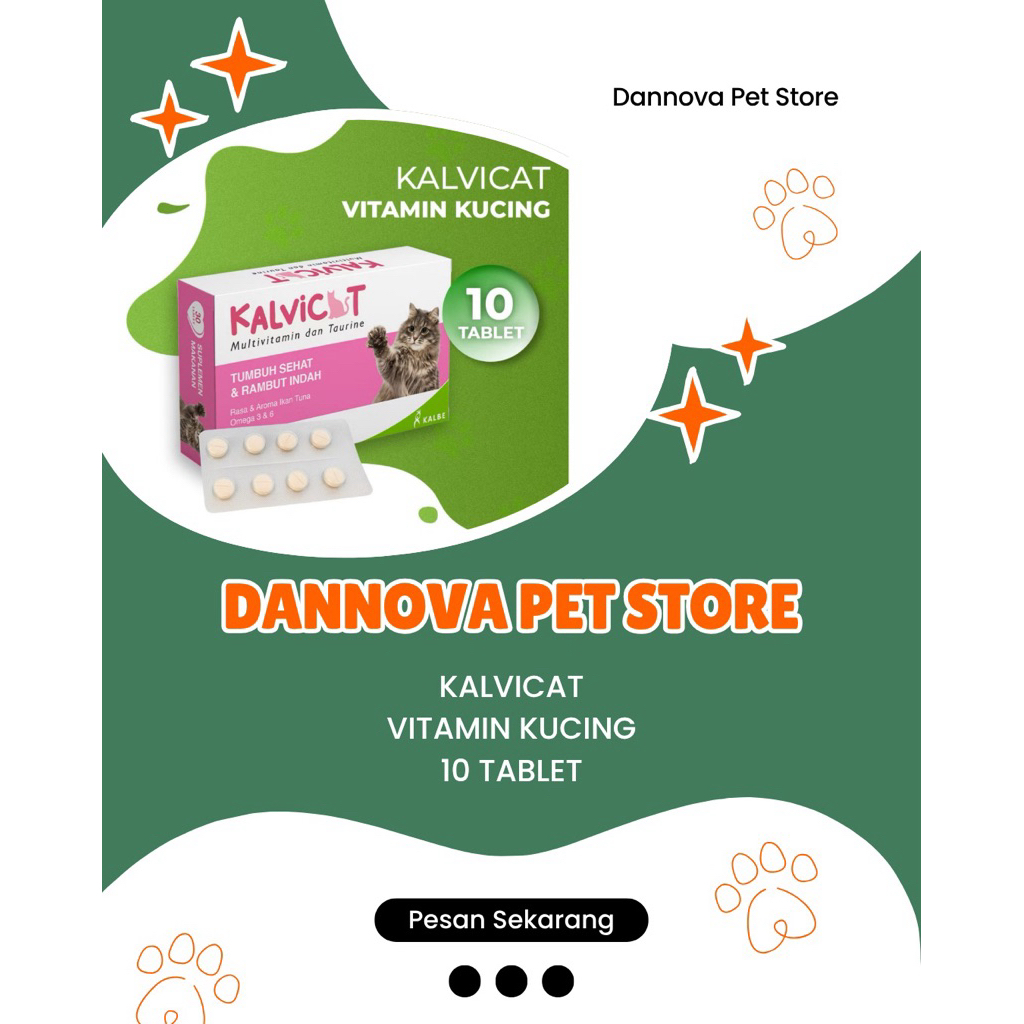 Kalvicat Dari Kalbe Multivitamin Untuk Kucing - 10 Tablet, Lengkap Multivitamin & Mineral