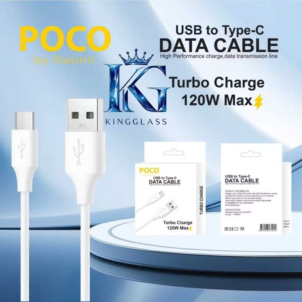 Kabel Data Poco 120W For Type c Kabel Charger Casan Poco 120W Usb C