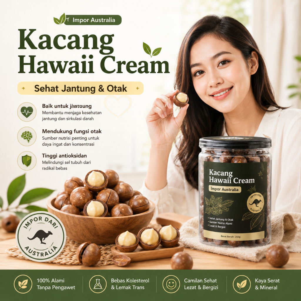 [COD+ Pengiriman 24 Jam] Kacang Macadamia Impor Australia / Kacang Macadamia Besar Kelas A+ / Rasa S