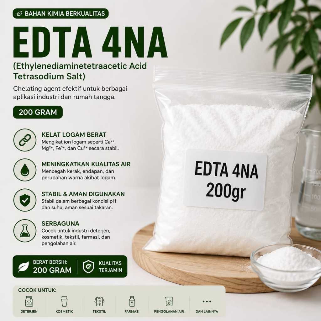 EDTA 4NA / edta4na / Vitamin Aki / Tetrasodium EDTA / Dissolvine 4NA 200 gr