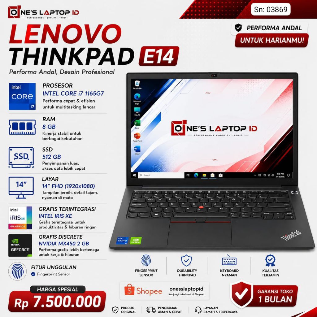 LENOVO THINKPAD E14 GEN2 I7-1165G7