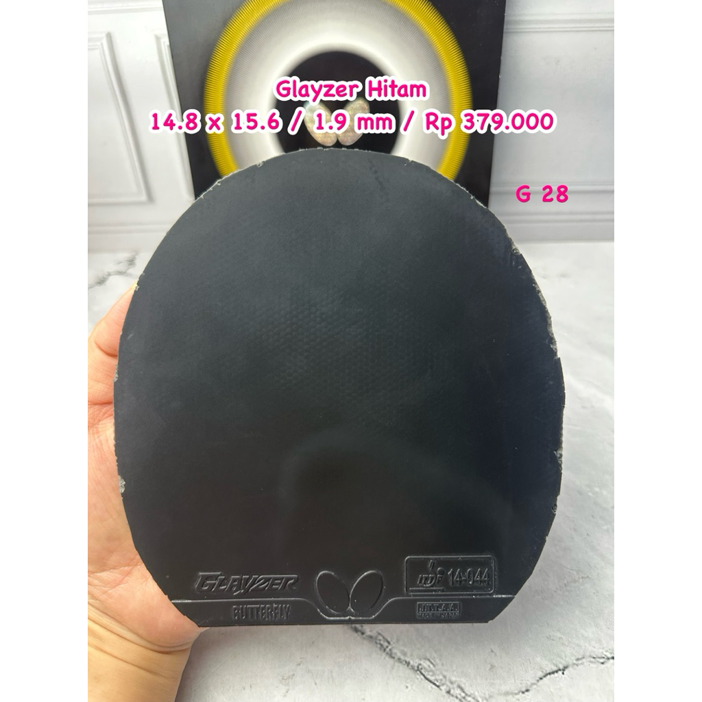 SECOND KARET BET BAT PINGPONG TENIS MEJA GLAYZER WARNA HITAM ORIGINAL MARKET JEPANG