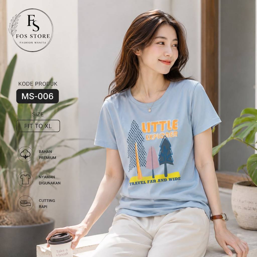 KAOS WANITA - Atasan Polos Cewek Oblong / Big Size Kualitas Premium Bahan Adem - MQ Store
