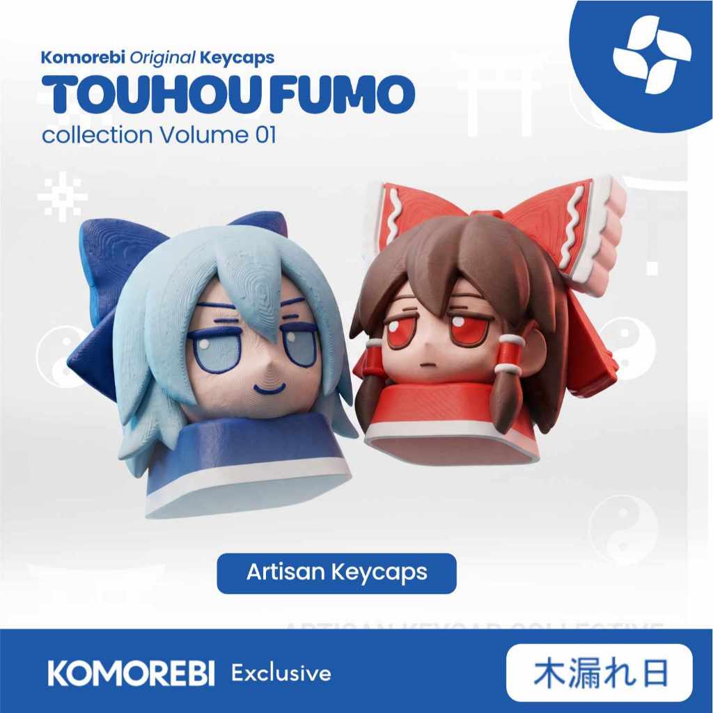 Keycap Artisan Touhou Fumo Cirno Reimu Custom Anime Keyboard Mekanik Original Komorebi#KO1339