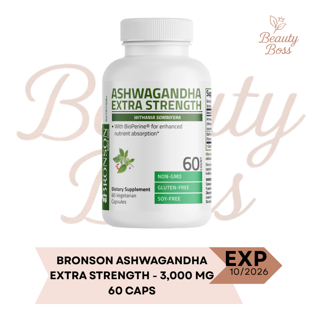 Bronson Ashwagandha Extra Strength - 3,000 mg Mood Booster Energy Support Stress Suplemen ORI USA