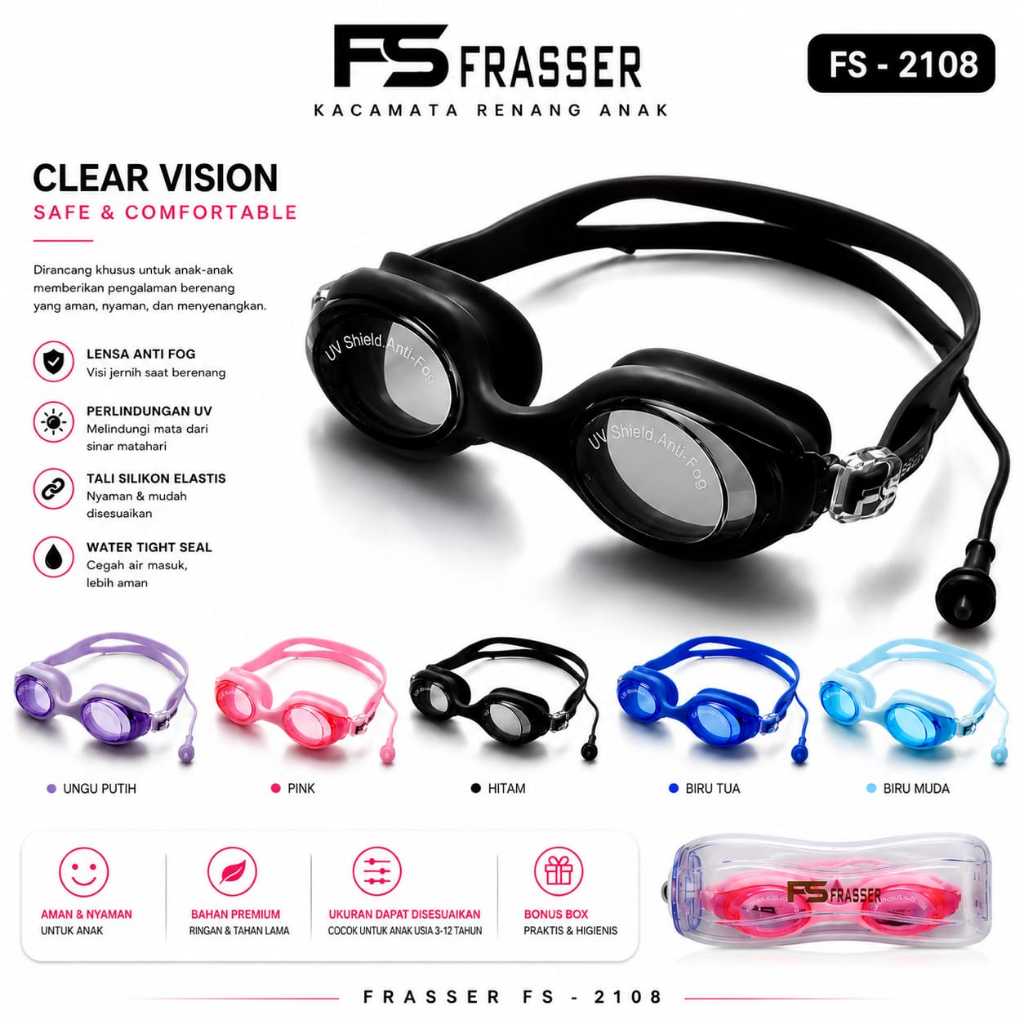 Kacamata Renang Dewasa Swimming Goggles Original BN 01 KMR 2108 PK