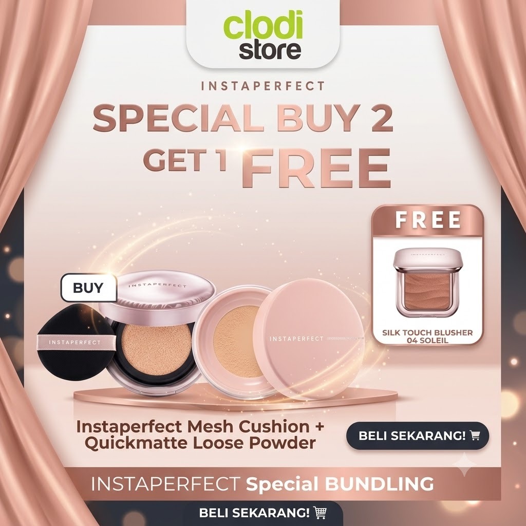 Wardah Instaperfect Quickmatte Loose Powder 9gr Bedak Tabur Instaperfect mesh Cushion