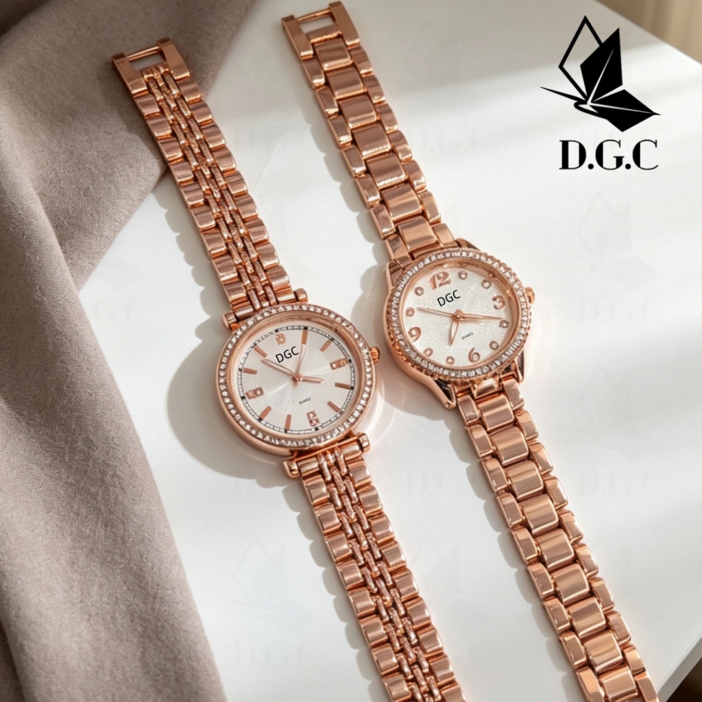 DGC 30261 Jam Tangan Wanita Dial Berlian Rosegold Mewah Korean Business Elegan dgc jam tangan wanita
