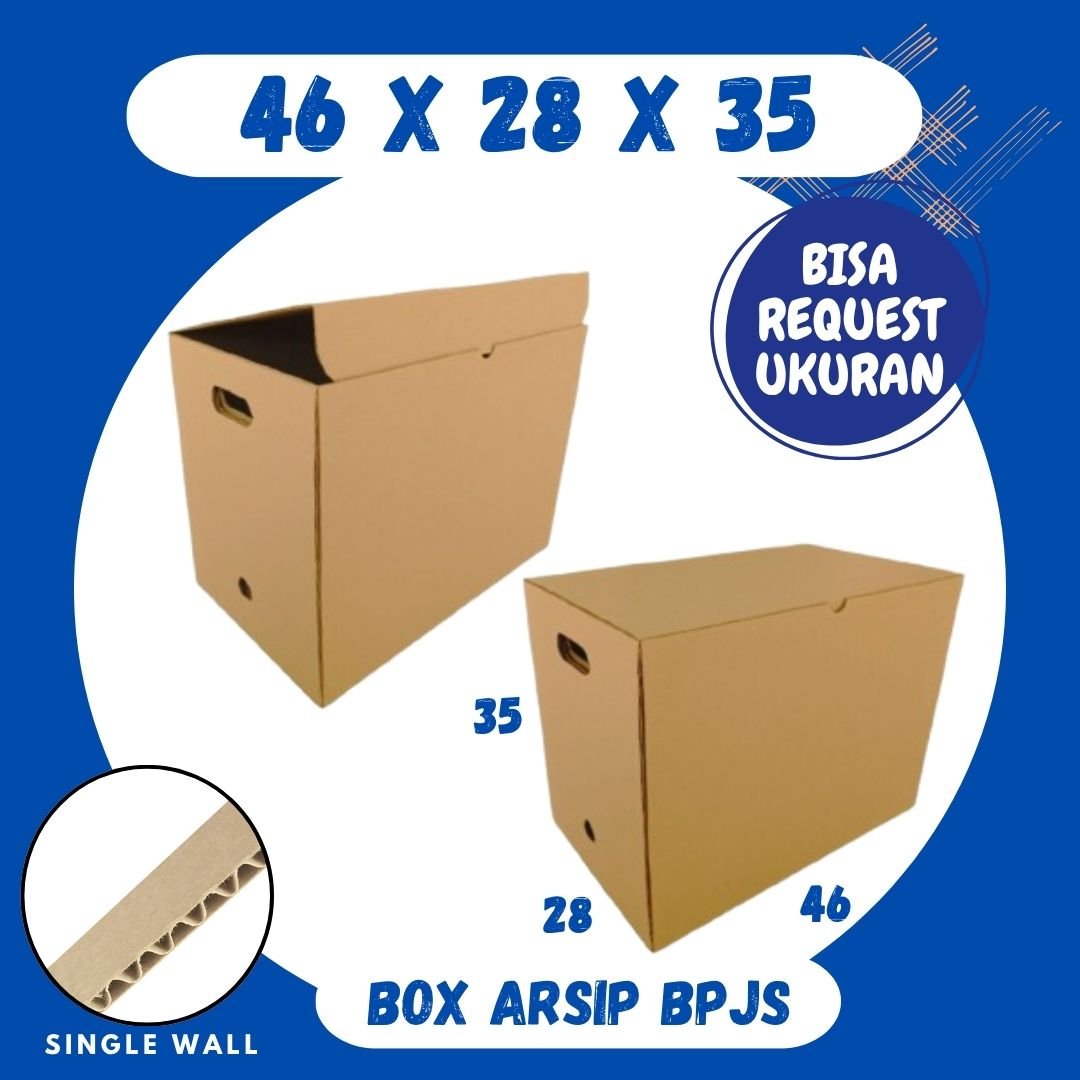 Box Arsip 46x28x35 (BPJS) Kardus Arsip Dus Packing/polos/File/filebox/arsipbox/box Dokumen