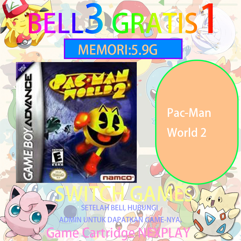 Pac-Man World 2  Nintendo Switch Beli 3 Gratis 1 Kaset virtual