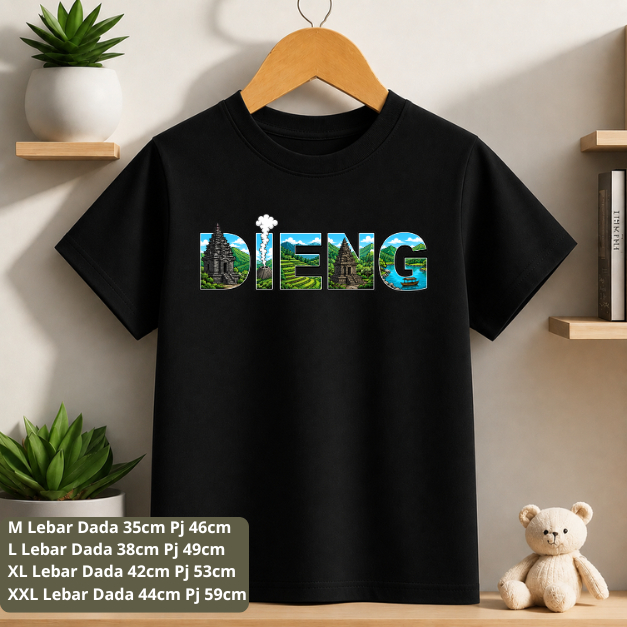 KAOS ANAK SOUVENIR OLEH OLEH DIENG BAHAN KATUN KAOS DIENG PLATEAU