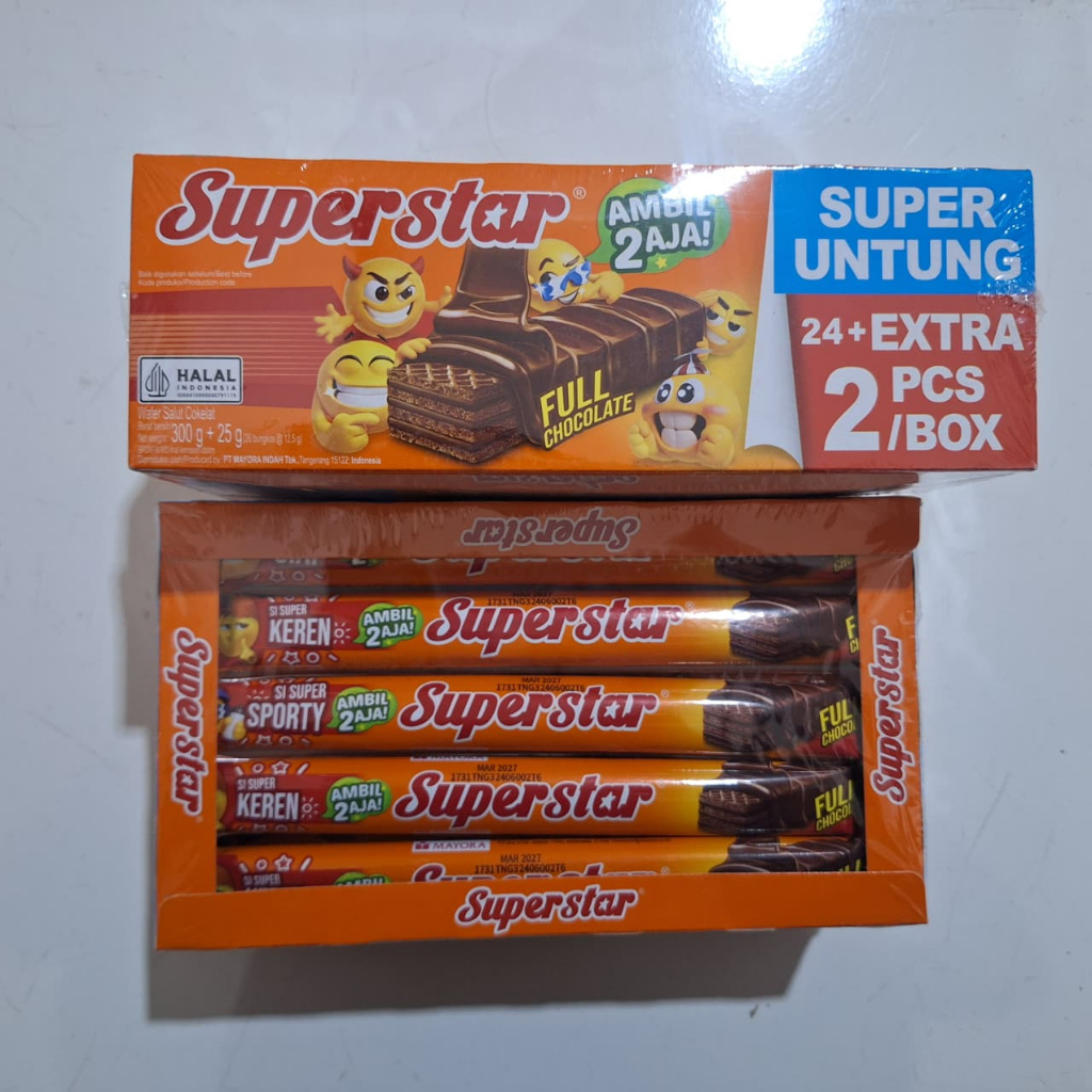 SUPERSTAR TRIPLE CHOCOLOLATE WAFER  ECER 1.000 X 24 PCS + 2 PCS