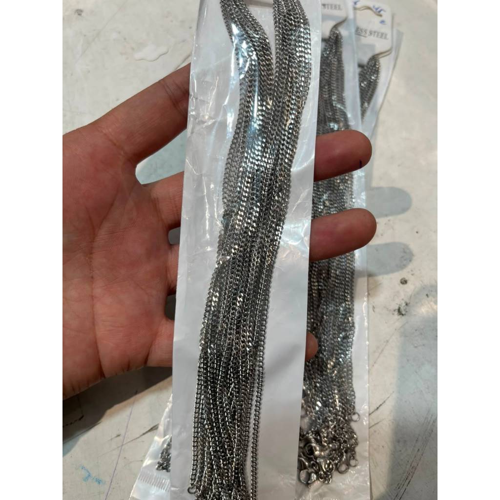 GROSIR KALUNG RANTAI MEDAN UKURAN KECIL TIPIS TITANIUM