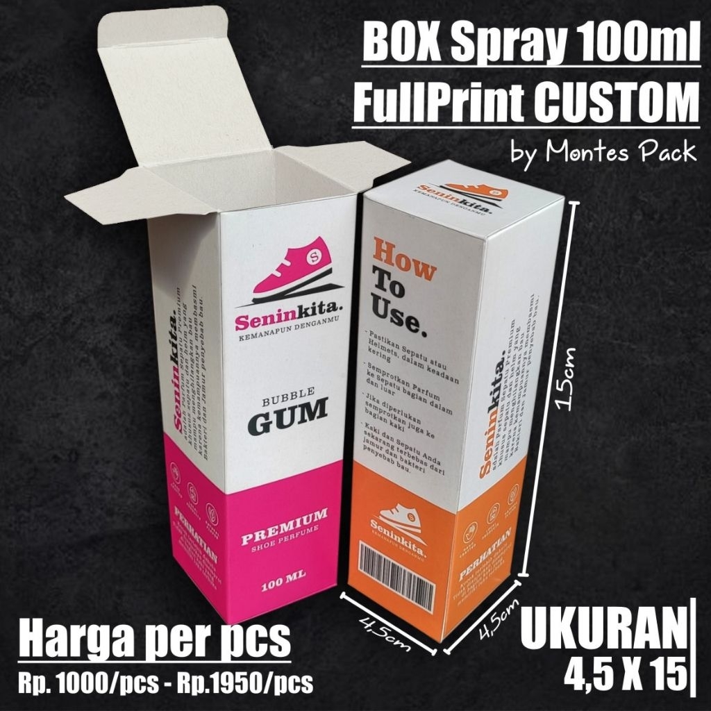 Box Parfum Custom 100ml / Kemasan Botol 4,5x4,5x15,5 / Box Packaging CUSTOM