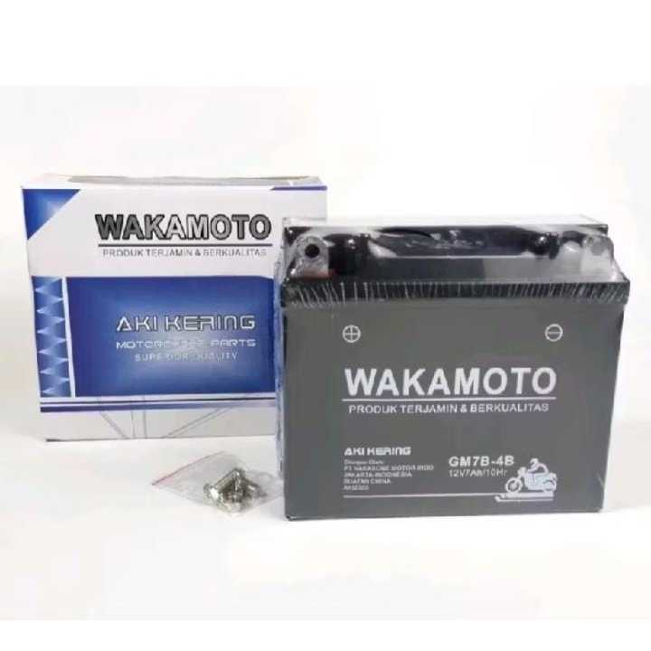 Aki Motor Kering Accu GM7B-4B TIGER SCORPIO WAKAMOTO