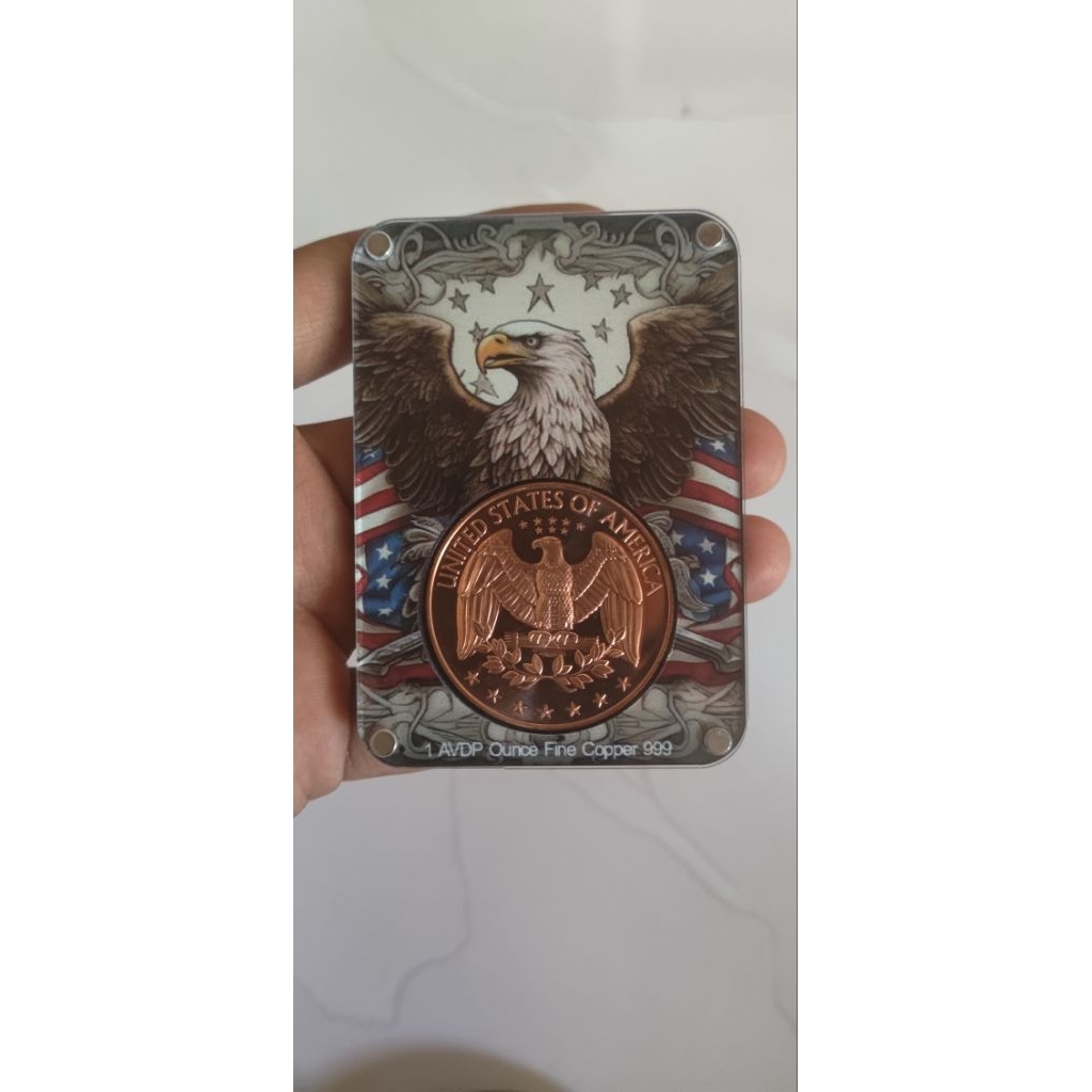 Fine copper koin Elang Amerika 1 Avdp