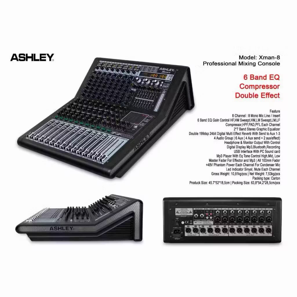 MIXER ASHLEY 8 CHANNEL XMAN 8 / ASHLEY XMAN8 ORIGINAL