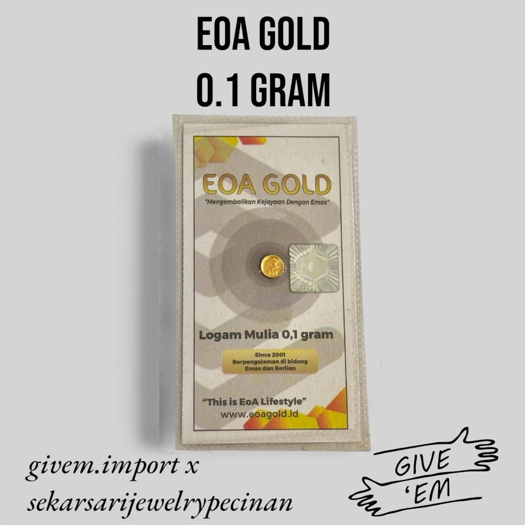 0.1 GRAM LM LOGAM MULIA EMAS EOA GOLD PRESS ASLI ORIGINAL