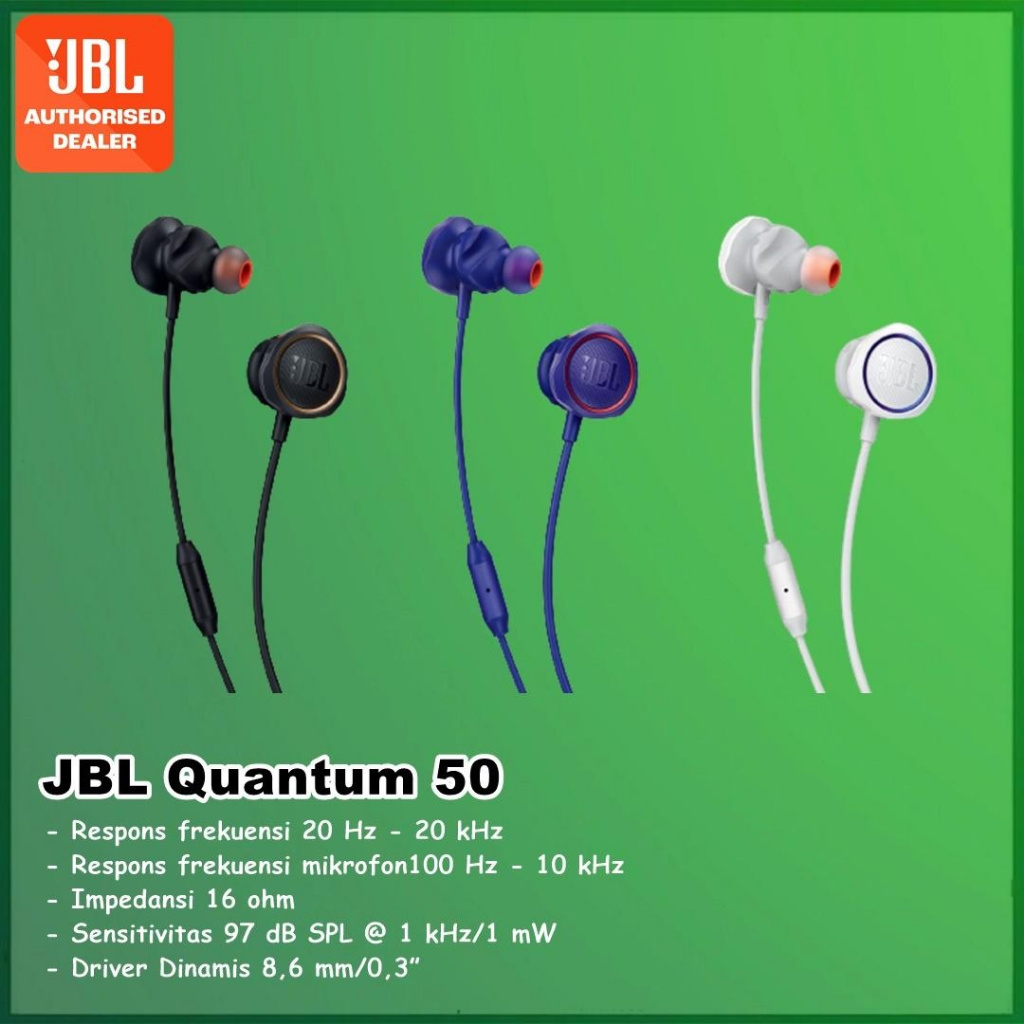 JBL Quantum 50 Wired In Ear Gaming Earphone Headset Quantum50 Q50