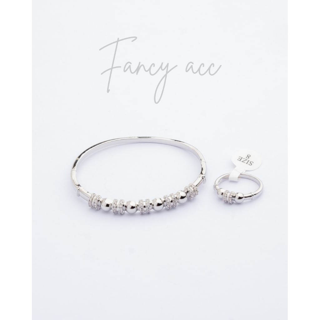 Fancy - Gelang Set Cincin Wanita Bola Permata Tanam Xuping Fashionable - Perhiasan Simple dan Elegan