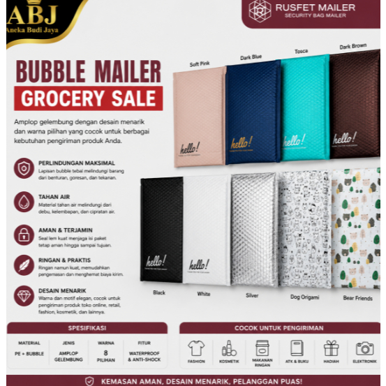 Amplop Bubble - Bubble Mailer Rusfet -