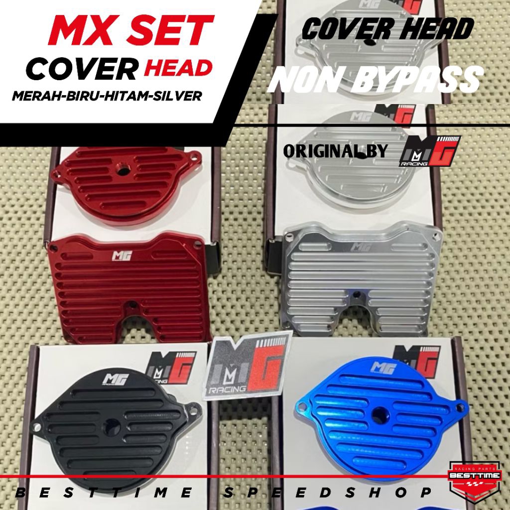 MG Racing Cover Head Cylinder MX King Original - Merah / Biru / Hitam / Silver