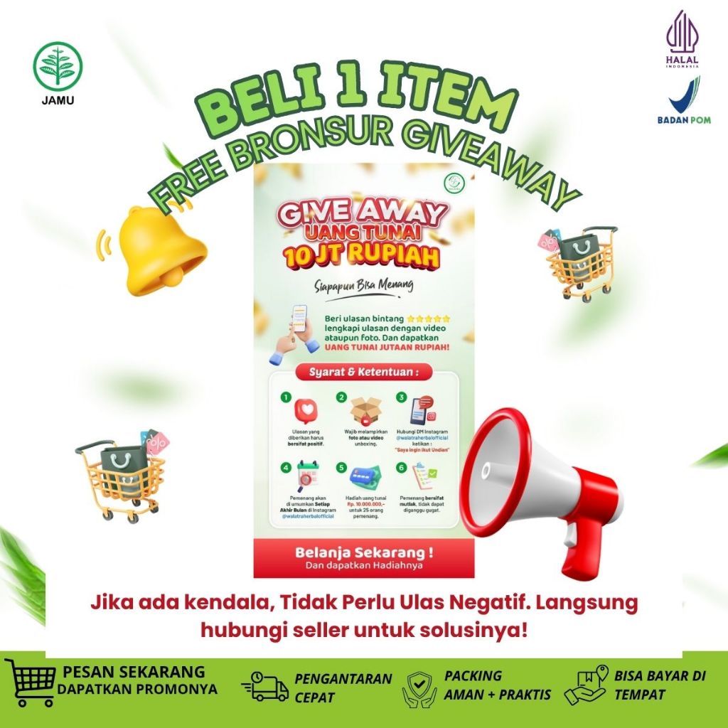 FREE Brosur Give Away Undian Uang Tunai 10JT Setiap Pembelian Semua Produk di Toko Herbal Revelation