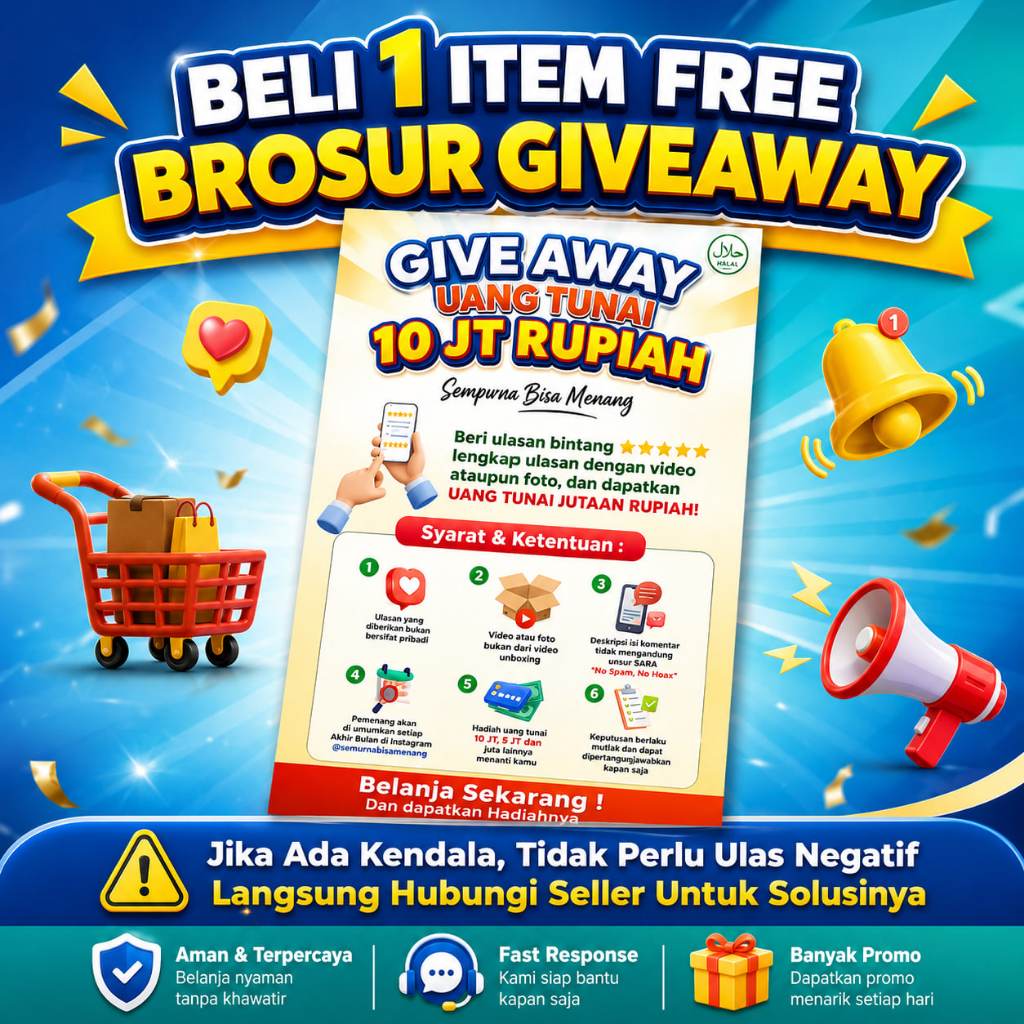 FREE Brosur Give Away Setiap Pembelian Produk Sari Kurma Plus Dan Cardina Health Squalene Ada Undian