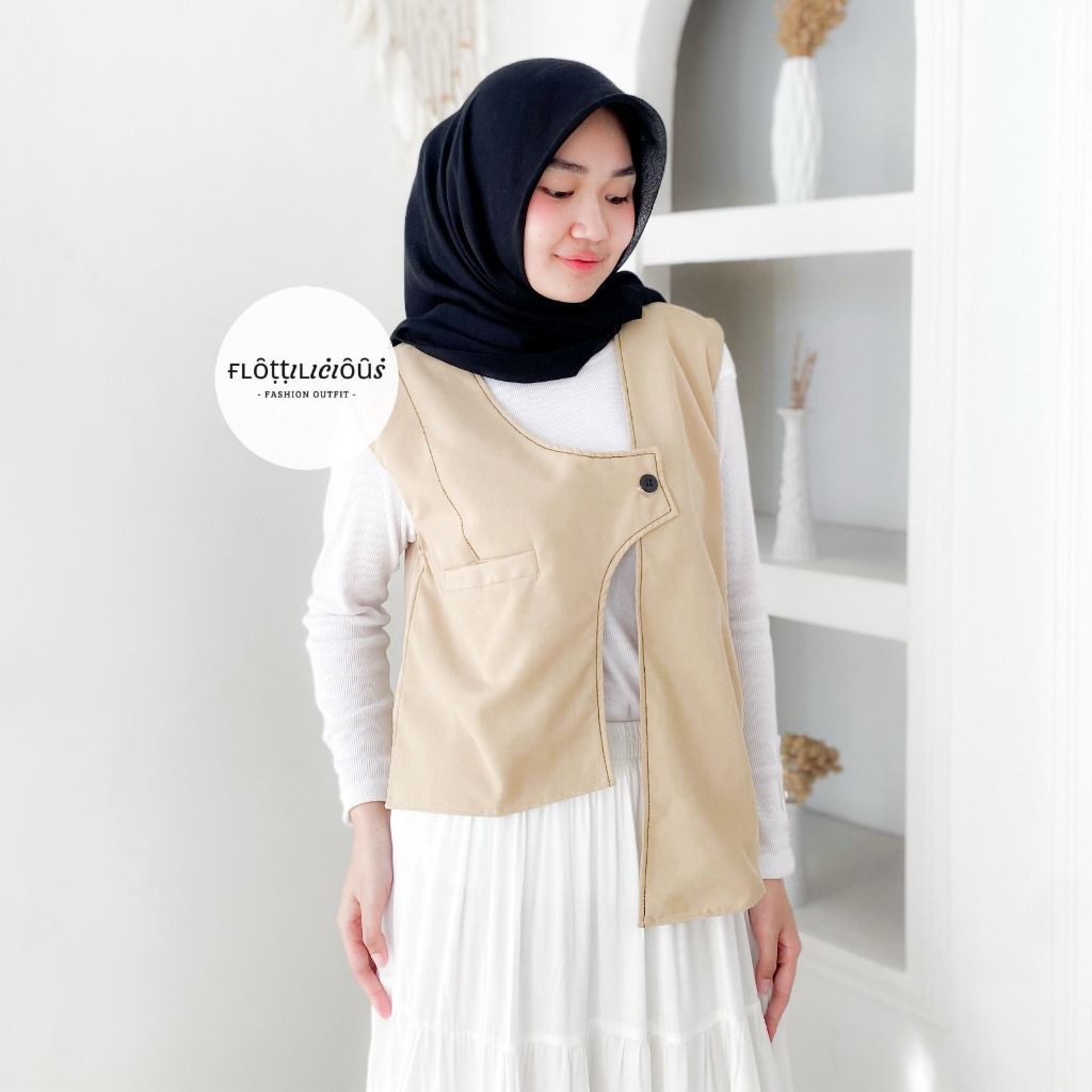 LOURA VEST - FLOTTILICIOUS / Baju Wanita / Atasan Wanita / Rompi Vest Outer / Luaran Katun Premium P