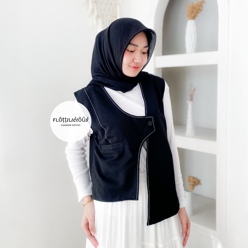 LOURA VEST - FLOTTILICIOUS / Baju Wanita / Atasan Wanita / Rompi Vest Outer / Luaran Katun Premium P