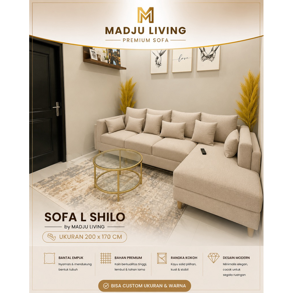 Sopa l santai minimalis modern