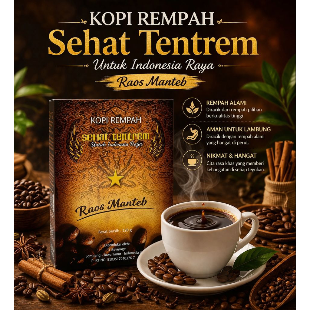 KOPI REMPAH SEHAT TENTREM RAOS MANTEB