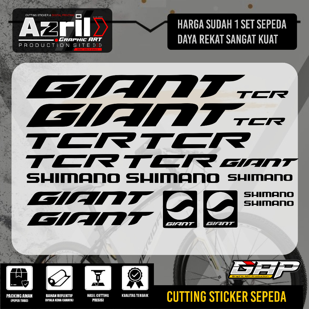 Stiker cutting Sepeda Giant,List sepeda MTB
