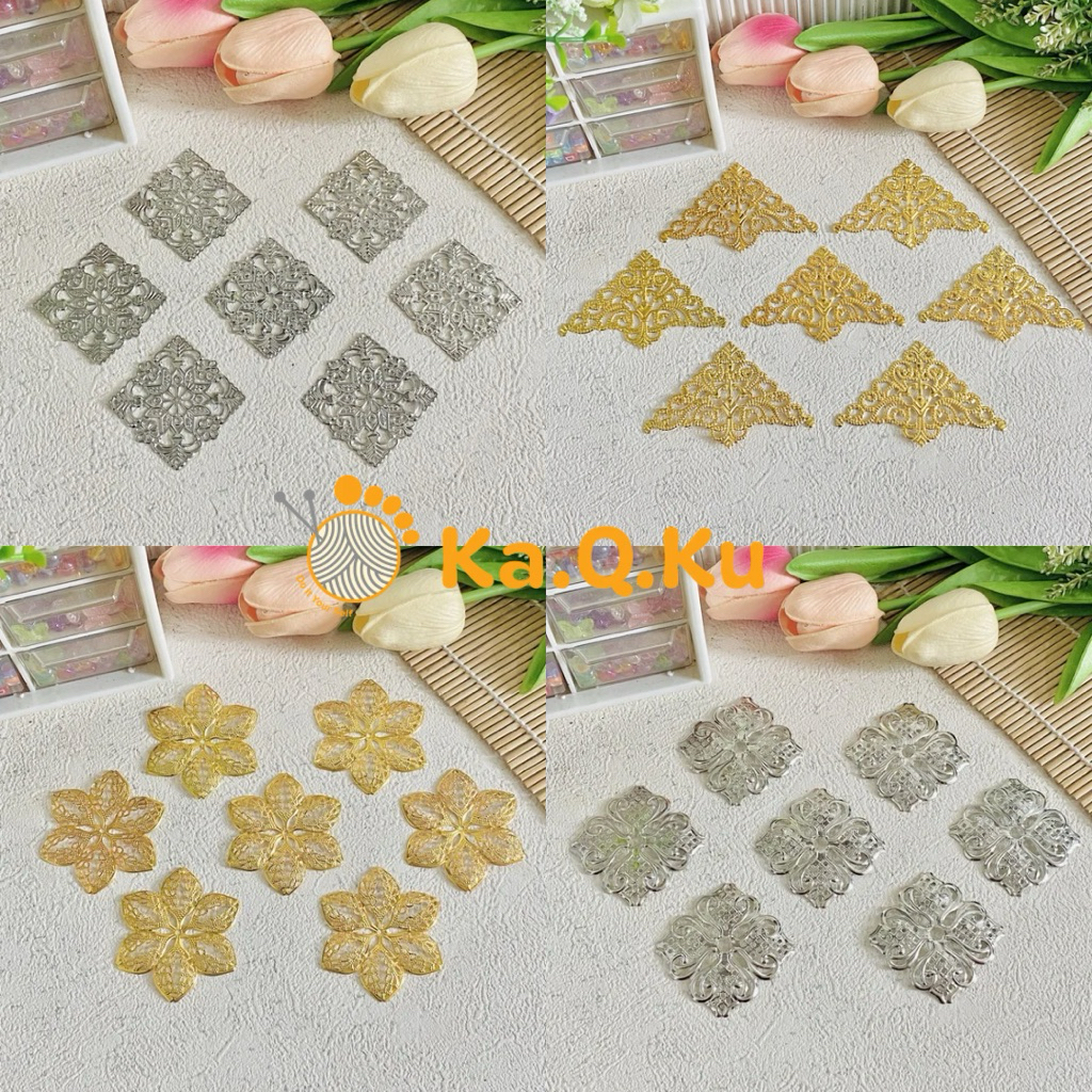 10pcs LEMPENGAN EMAS / PLAT EMAS / ORNAMENT HIAS LEMPENGAN EMAS / HIASAN MAHAR