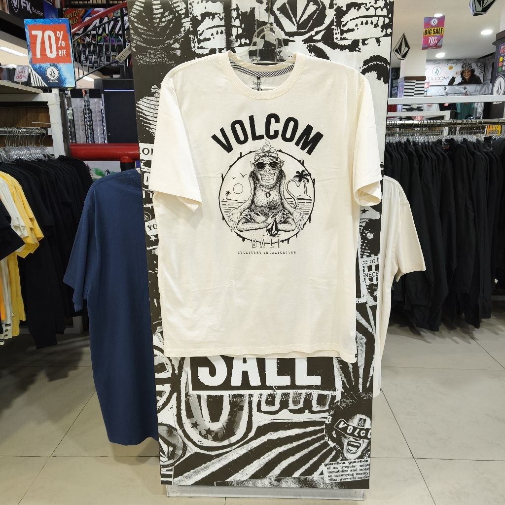 Kaos Volcom Monkey Bali Tee White Original