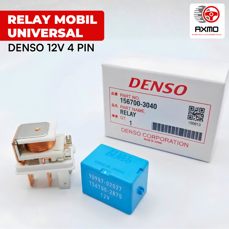 Relay 4 Kaki Denso Biru 12V Universal 4 Pin Relay 12 Volt untuk AC Mobil Avanza Xenia Jazz