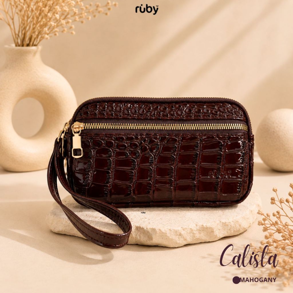 RUBY - CALISTA CROCO DOMPET 2 RUANG MUAT HP - DOMPET WANITA