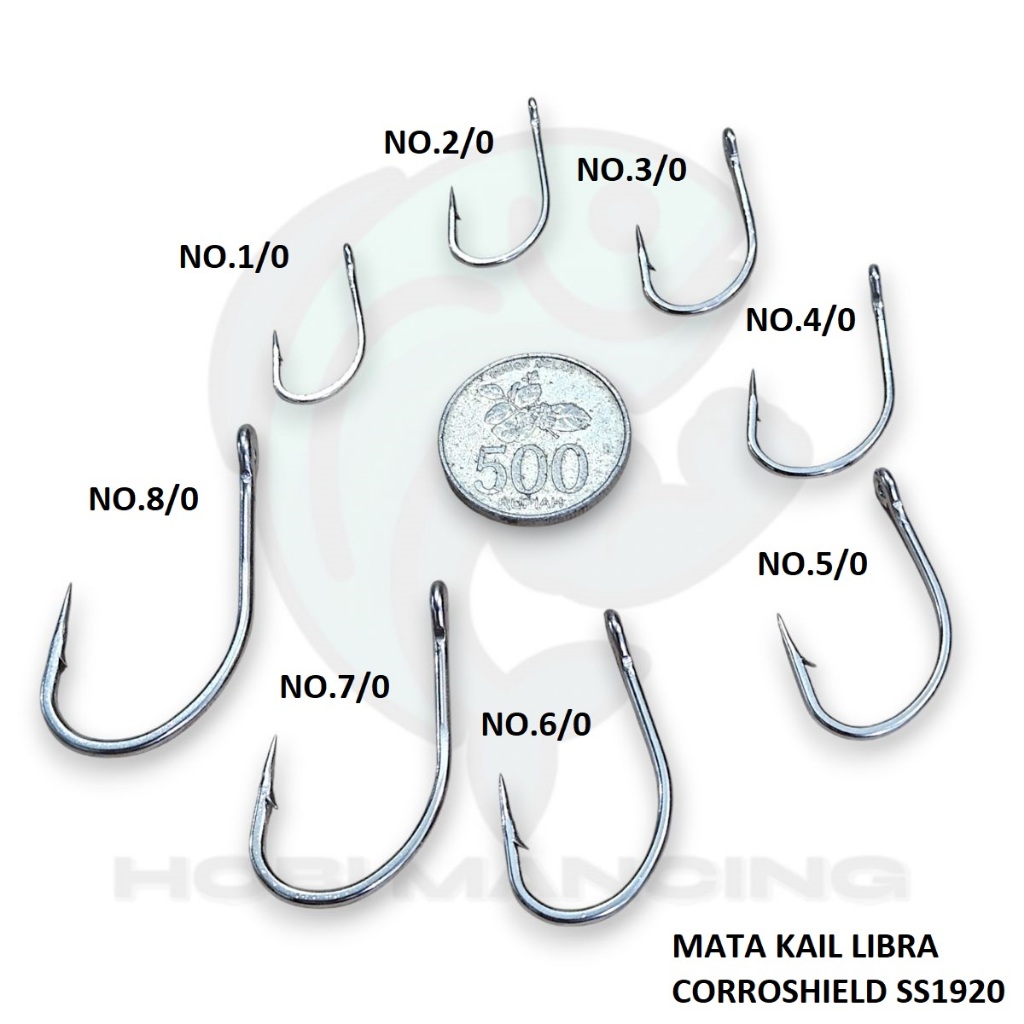 Mata Kail Libra Corroshield SS 1920 / Hook Pancing Libra Tajam Tebal dan Kuat Ring Carbon SS1920-2X 