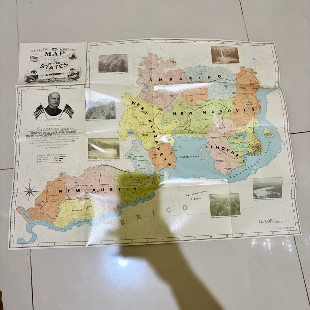 VERY RARE Limited Special Edition Bonus Map RDR Red Dead Redemption Berwarna Peta original 5 ps4 eng
