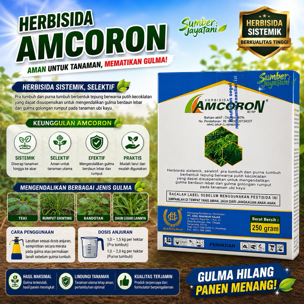 herbisida amcoron 80WP (sejenis daimex) 250gram