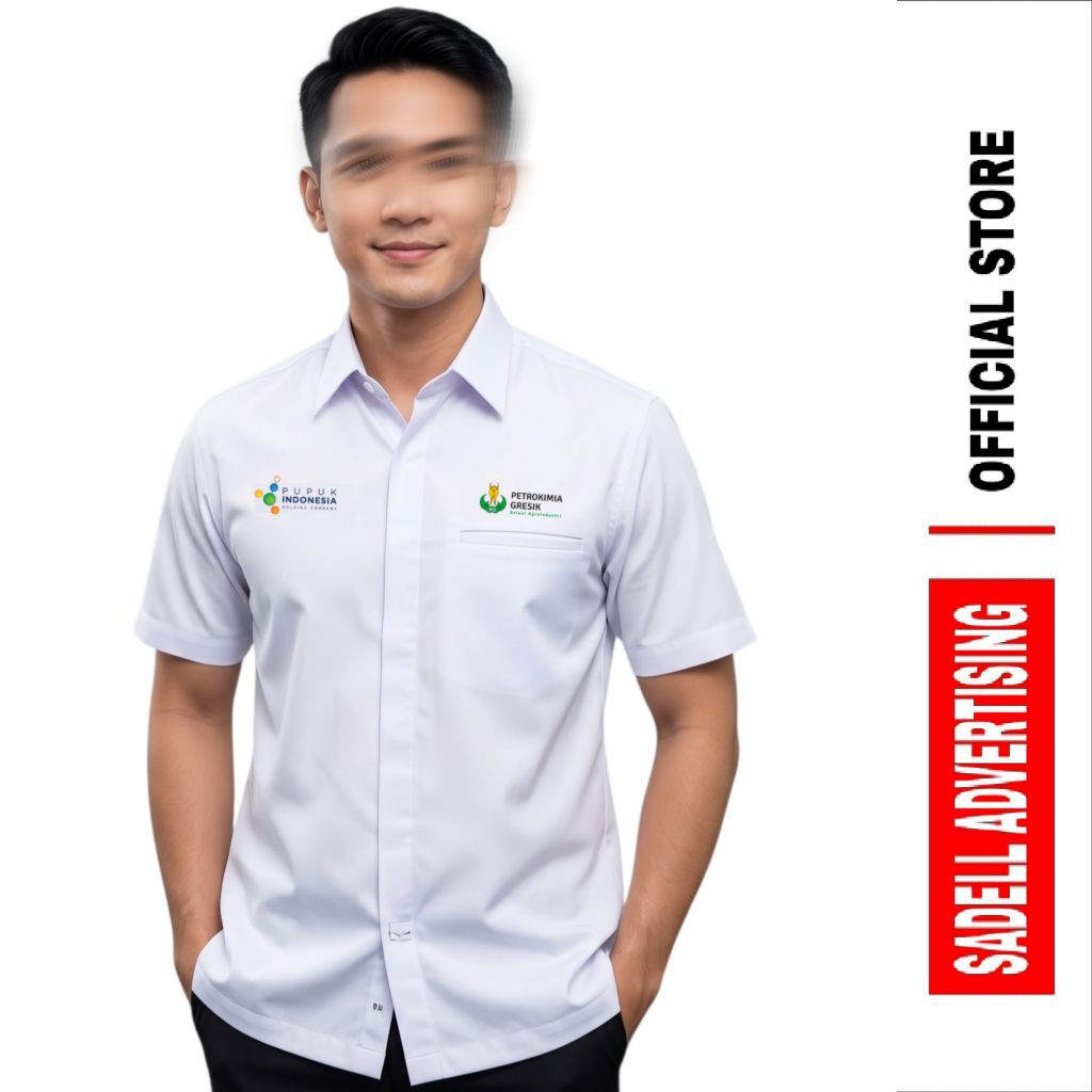 Kemeja Kerja PUPUK GRESIK / Baju Seragam Pupuk Indonesia Gresik Bahan Drill Tebal / Pakaian Dinas Ha