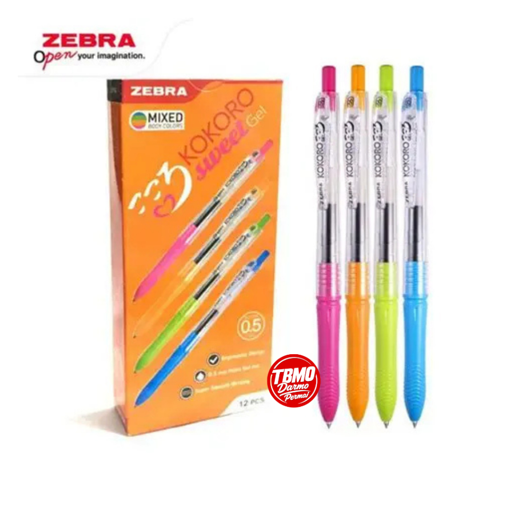 TBMO (1 PACK) Bolpen Benefit GP-520 Gel / Zebra Pulpen Gel Kokoro 0.5 mm / Pulpen Retractable Kokoro