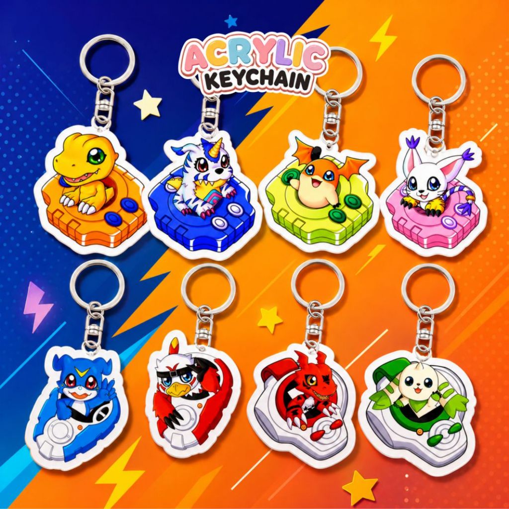 Gantungan Kunci Akrilik Keychain Anime Digimon Digivice