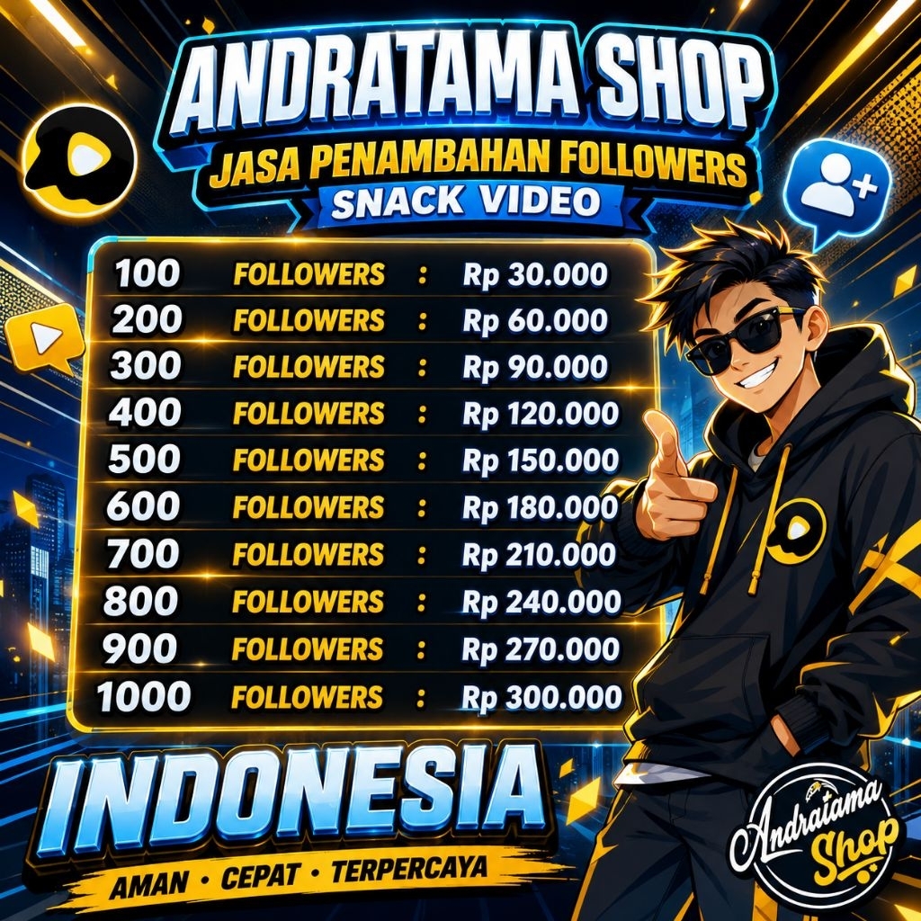 100 Followers Snack Video | Jasa tambah Followers Snack Video