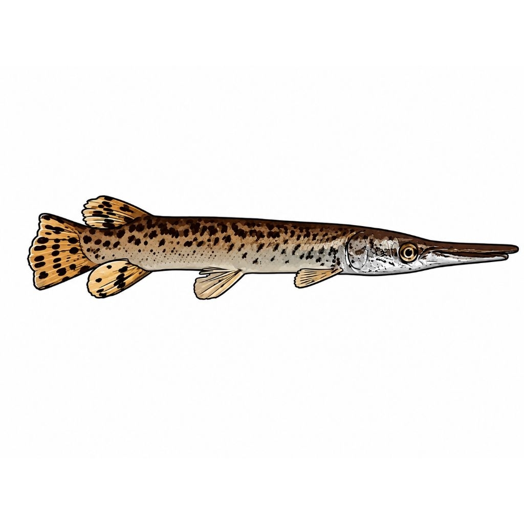 stiker ikan aligator spatula gar