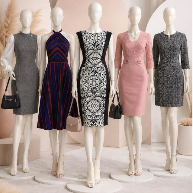 DRESS_ dress kantor wanita formal pesta longdress