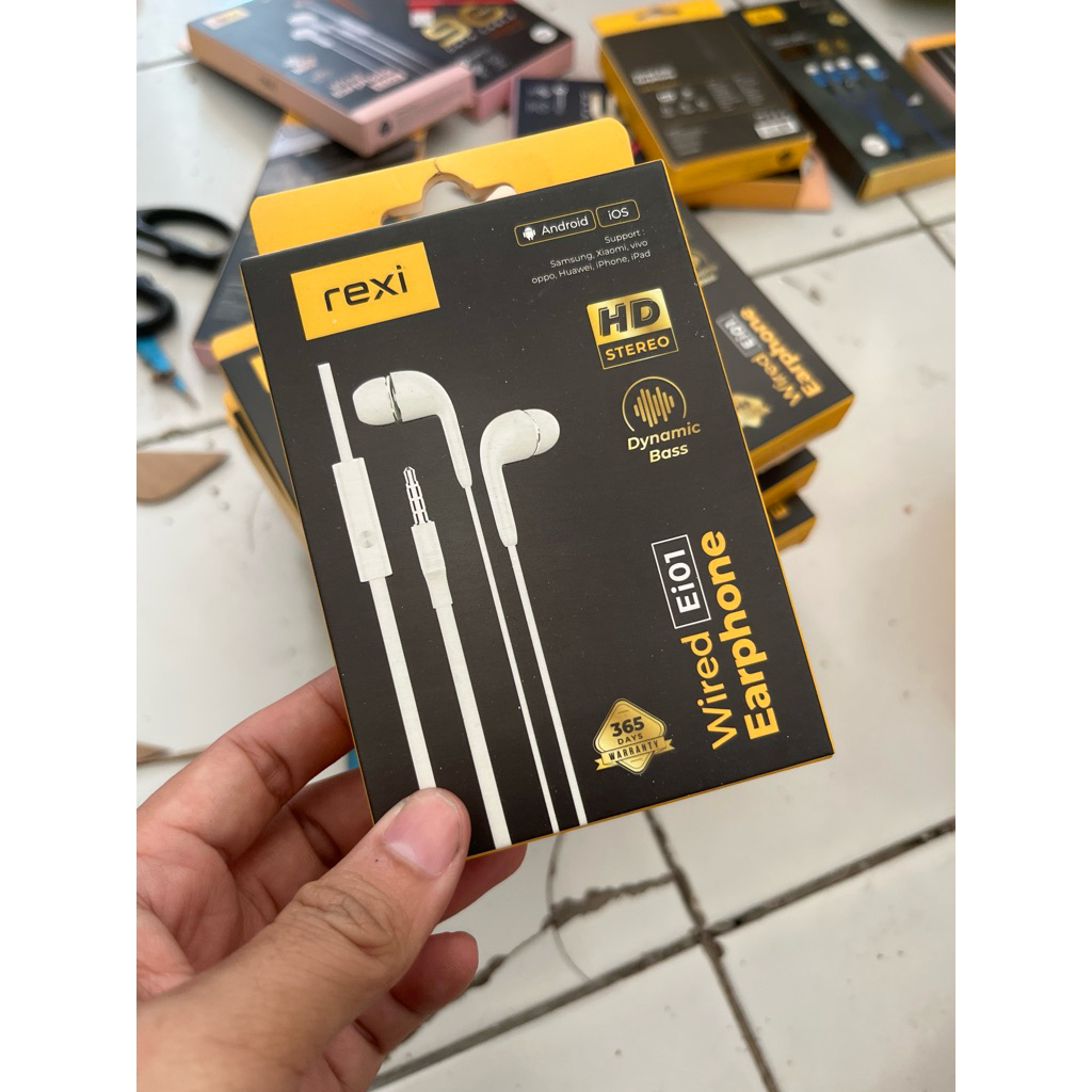 REXI wired Ei01 Earphone Putih
