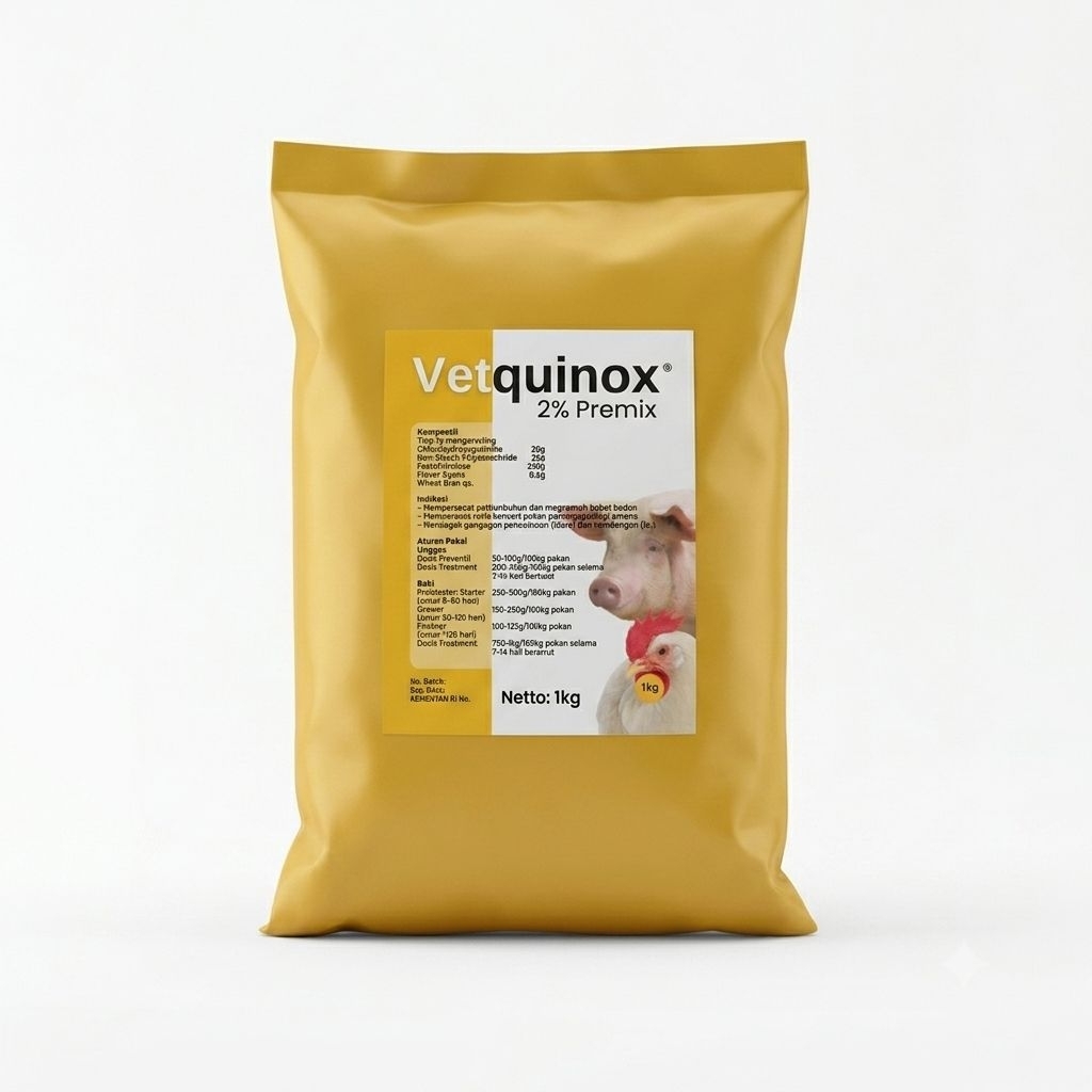 Vetquinox Vitanox-Premix Pemacu Pertumbuhan & Penambah Berat Badan Hewan 1kg