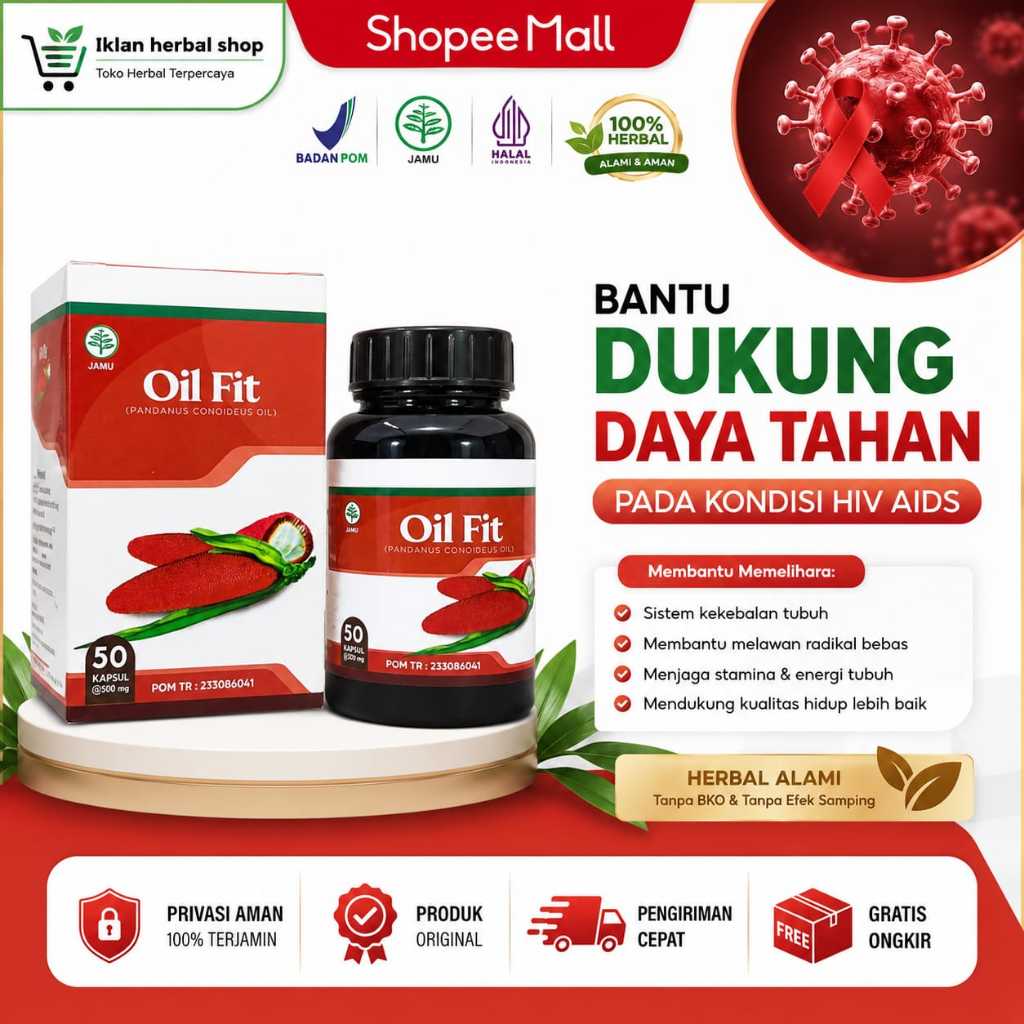 Obat Hiv Aids Infeksi Virus Hiv Herbal Oil Fit 50 Kapsul